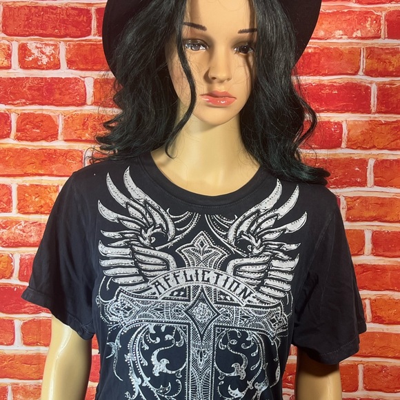 Mathilda S/S Baby Tee Affliction Women’s T-Shirt - Picture 14 of 16